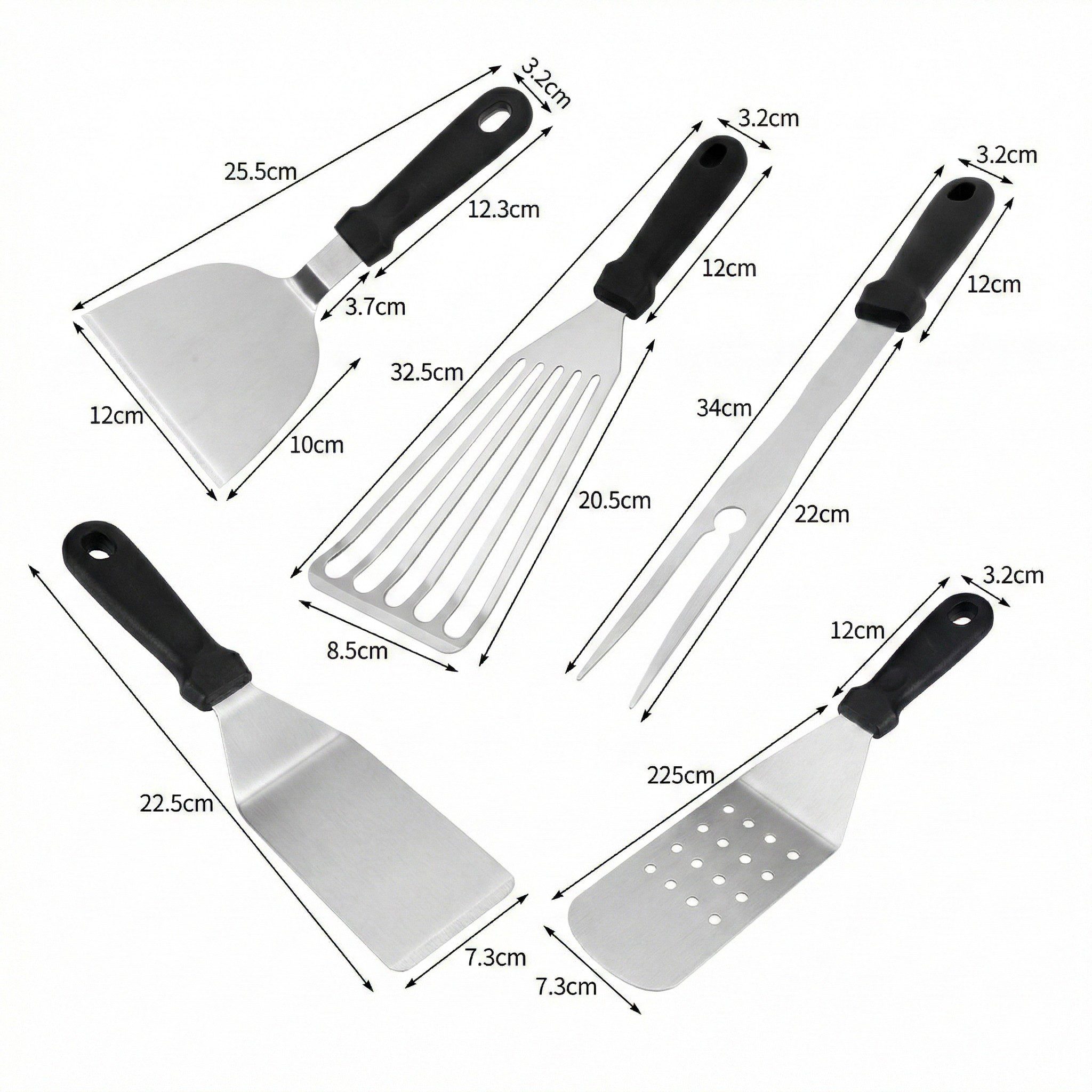 stainless steel cooking spatula set