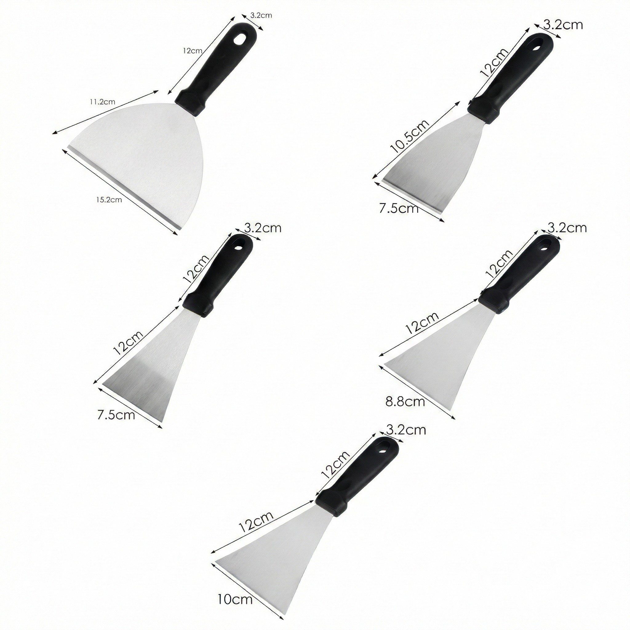stainless steel cooking spatula set