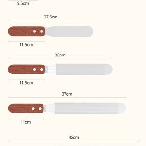 stainless steel offset icing spatula with wooden handle