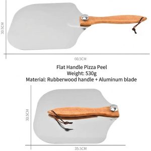 aluminum pizza peel with wooden handle