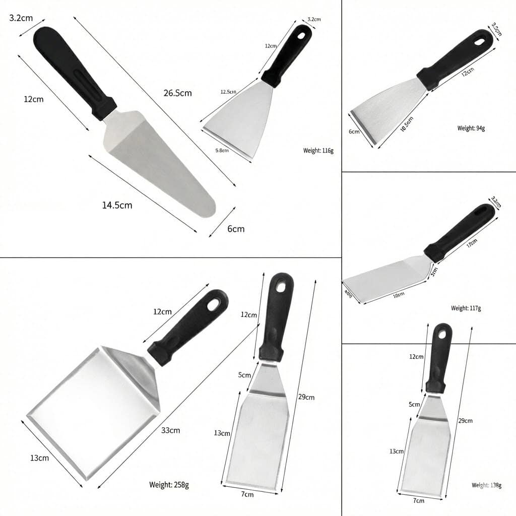 stainless steel cooking spatula set